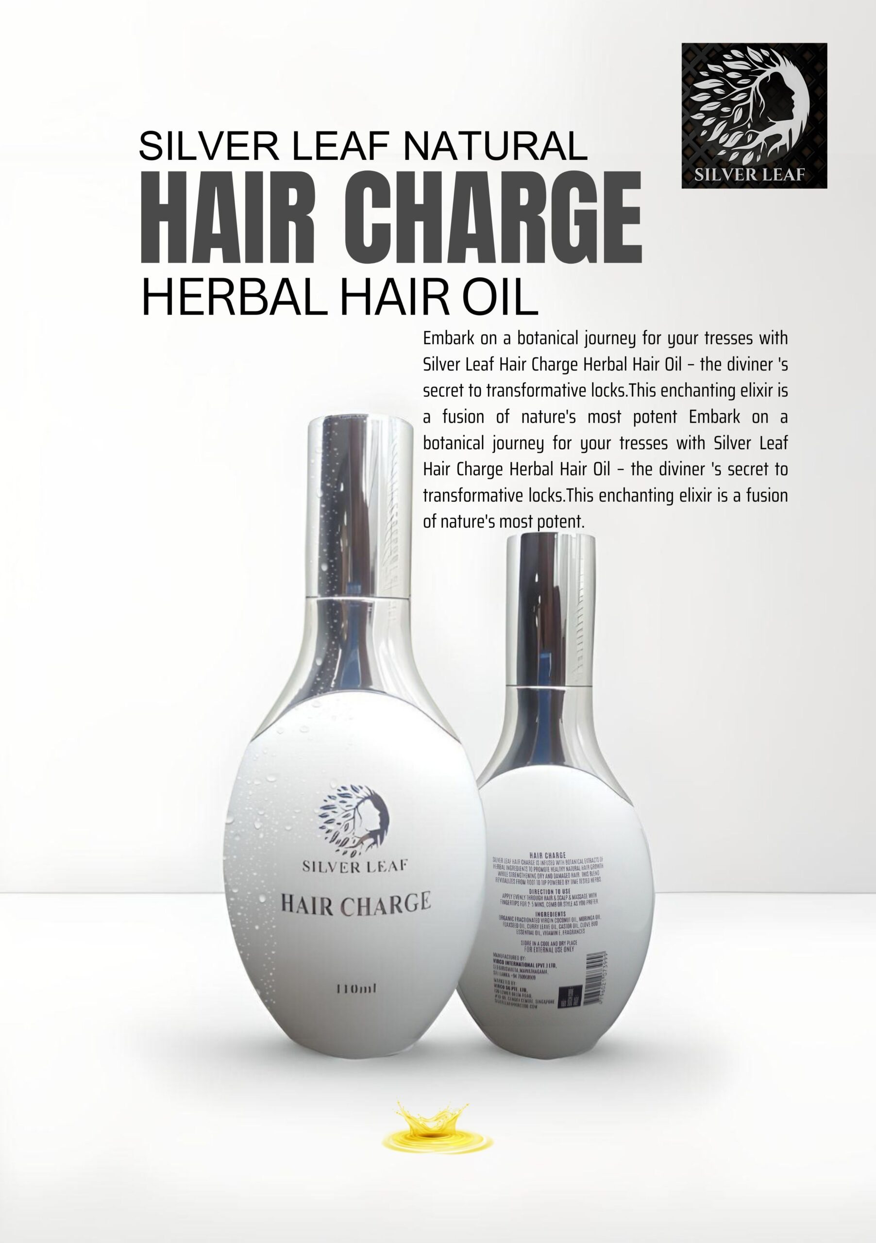 SILVER LEAF HAIR CHARGE OIL -110ML